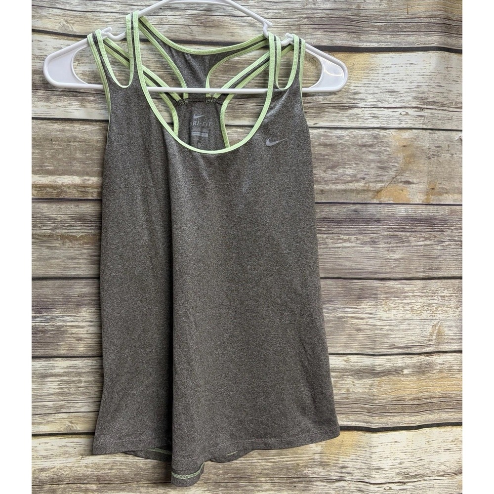 Nike Women's Large Sleeveless Relay Tank Gray Athletic Shirt Gym Activewear